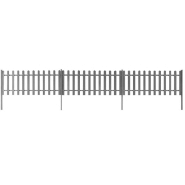 Vidaxl clôture à piquets avec poteaux 3 pcs wpc 600x80 cm 42827