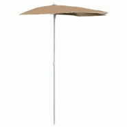 VidaXL Demi-parasol de jardin avec mât 180x90 cm taupe Modèle Balcon Latitude - 315562