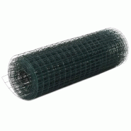 Vidaxl grillage acier avec revêtement en pvc 25x0,5 m vert 143631