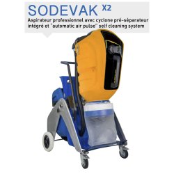 Aspirateur industriel ave cyclone pre-separateur integre - sodevak x2