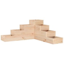 Helloshop26 - Jardinière en bois de pin massif design en forme de L 80,5 x 79 x 36 cm extérieur 4 niveaux ambiance rustique 02_0048506 - Bois massif