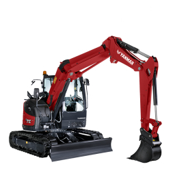 Midi-pelle B7-6 YANMAR - idéale pour zones densément peuplées et chantiers urbains restreints, moteur TNV 53,5 kW