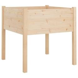 Helloshop26 - Jardinière bac lit surélevé plantes fleurs terrasse jardin d'extérieur 70 x 70 x 70 cm bois de pin massif marron 02_0038560 - marron