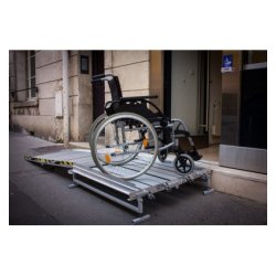 Plateforme pliante amovible en aluminium MEDLIS - 100x100cm - Surface antidérapante - Capacité 300 kg