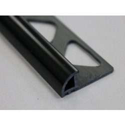 Profilés en pvc - 1/4 de rond pvc fermé noir h=10 mm-l=2.50 ml