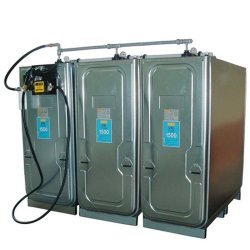 Station UNI Platine 4 500 litres soit 3 cuves UNI 1 500 litres en batterie avec vanne de sélection - Réservoir intérieur en PEHD - CEMO - 90277