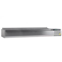 Vitrine inox réfrigérée positive 78 Litres, 9 x GN 1/3 (P)150 mm, à poser, 112 W, 220 V - MONO