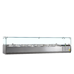 Vitrine réfrigérée GN1/4 GVC33-180 Inox L1800mm 32371 TEFCOLD