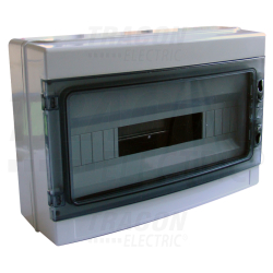 Boîte de distribution en saillie - cache translucide - rail N-PE 1×18 mod - H×W×D 285×410×140mm - IP65 - 660V AC