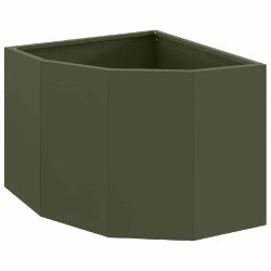 Helloshop26 - Jardinière d'angle moderne extérieure 45 x 45 x 35 cm optimisée pour coins en acier vert olive 02_0052890 - vert acier 3000237637427