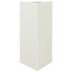 Helloshop26 - Jardinière bac lit surélevé plantes fleurs terrasse jardin triangulaire 40 x 34,5 x 70 cm acier blanc 02_0038809 - blanc acier 300021