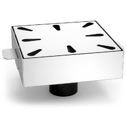 Siphon en acier inoxydable avec sortie verticale 200x200 mm. - argenté FRI054276