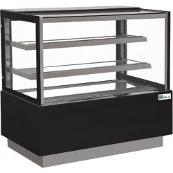Vitrine pâtisseries noire vitrage droit 2 étagères température +2/+... - EDEN40