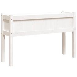 Helloshop26 - Jardinière bac lit surélevé plantes fleurs jardin terrasses avec pieds 110 x 31 x 70 cm bois de pin massif blanc 02_0038870 - blanc B