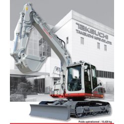 Pelle sur chenilles  dotée de flèche fixe monobloc et moteur de 85 kW - Takeuchi TB2150R (compact)