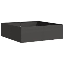 Helloshop26 - Jardinière carrée design moderne jardin balcon 100 x 100 x 30 cm en acier noir 02_0051588 02_0051588 - noir acier 3000236995498