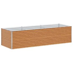Helloshop26 - Jardinière surélevée extérieur 290 x 100 x 68 cm drainage optimal style industriel en acier galvanisé marron clair 02_0059055 - mar