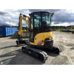 Mini-pelle Yanmar ViO38U - zéro déport, moteur diesel 3 cylindres, 20.7 kW