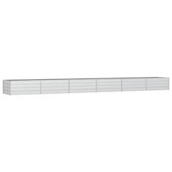 Helloshop26 - Jardinière bac lit surélevé plantes fleurs terrasse jardin de jardin 600 x 80 x 45 cm acier galvanisé argenté Argent 02_0039463 02_