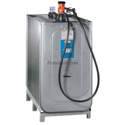 Cuve fioul 400-750-1000L équipée - Pompe centrifuge électrique 230V - PEHD et rétention acier galvanisé