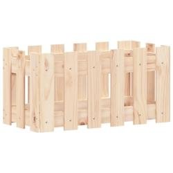 Helloshop26 - Jardinière bac lit surélevé plantes fleurs terrasse jardin avec design de clôture 60 x 30 x 30 cm pin massif marron 02_0038103 - mar