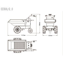 Mini dumper électrique 220l 400kg 3 roues benne basculante avec batterie 48V / 12Ah Torros MED400