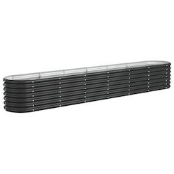 Helloshop26 - Jardinière bac lit surélevé plantes fleurs terrasse jardin de jardin acier enduit de poudre anthracite 02_0039479 02_0039479 - acier