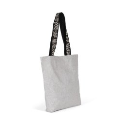 Sac shopping recyclé - Kimood - Réf : KINS115 - Coton et polyester recyclés avec poche zippée et anses contrastées