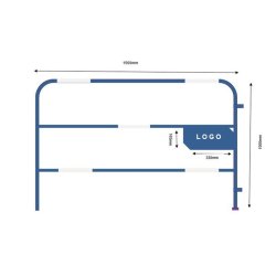Barrière de chantier 25mm - Plaque latérale personnalisée 1m x 1.5m - Marque VBMateriel