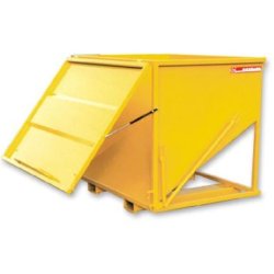 Benne à fond incliné FP - porte frontale - capacité de 500 à 2000 litres - double levier et compas à gaz