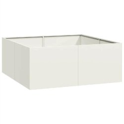 Helloshop26 - Jardinière carrée design moderne extérieur 100 x 100 x 40 cm avec fond ouvert en acier blanc 02_0051595 02_0051595 - vert acier 30002