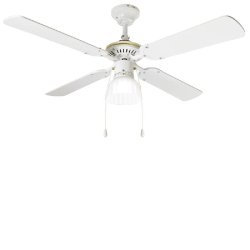 Ventilateur Plafond Perenz 7064B Blanc D.105 Cm, 4 Pales, 3 Vitesses, Moteur Ac 50W, E27, Silencieux Et Efficace - blanc 8023559706409