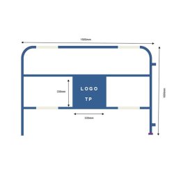 Barrière de chantier 1.5x1m - plaque centrale personnalisée avec logo - tube 25mm - marque VBMateriel