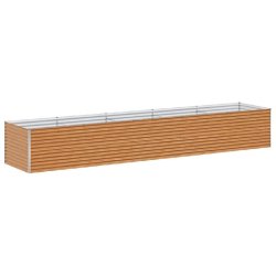 Helloshop26 - Jardinière surélevée 485 x 100 x 68 cm design industriel extérieur résistance intempéries en acier galvanisé marron - marron acie