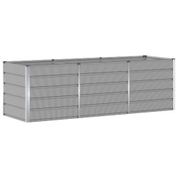 Helloshop26 - Jardinière moderne 240 x 80 x 75 cm design industriel pour intérieur extérieur en acier gris clair 02_0059190 - gris acier 3000240995644