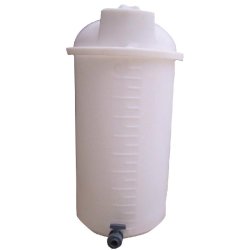 Réservoir polyéthylène 100 litres alimentaire blanc - avec couvercle et vanne 1/4 de tour