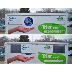 Benne à déchets 5 flux pour le tri sélectif - Volume 30m³ - ROK