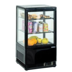 Mini vitrine réfrigérée positive noire à poser capacité 58 l tempér... - CVR58LN