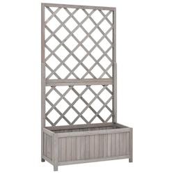 Helloshop26 - Jardinière à treillis de jardin 70 x 30 x 135 cm bois de sapin gris 02_0000876 - gris Bois massif 3000072111533