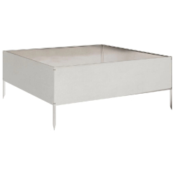 Helloshop26 - Jardinière bac lit surélevé plantes fleurs terrasse jardin de jardin 100 x 100 x 25 cm acier inoxydable Argent 02_0039268 02_0039268