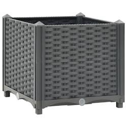Helloshop26 - Jardinière lit surélevé plantes fleurs jardin 40 x 40 x 38 cm polypropylène gris foncé 02_0000928 - gris 3000072631536
