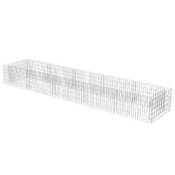 Helloshop26 - Jardinière lit surélevé plantes fleurs jardin à gabion acier galvanisé 450 x 90 x 50 cm 02_0001304 - acier 3000076741538