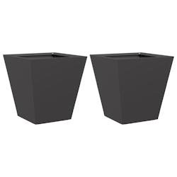 Helloshop26 - Jardinière bac lit surélevé plantes fleurs jardin terrasses lot de 2 30 x 30 x 30 cm acier noir 02_0038915 - noir acier 3000218025366