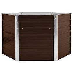 Helloshop26 - Jardinière lit surélevé plantes fleurs jardin marron 129 x 129 x 77 cm acier galvanisé 02_0001215 - marron métal 3000075841536
