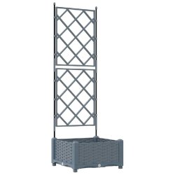 Helloshop26 - Cache-pot de jardin moderne extérieur 40 x 40 x 125,5 cm durable minimaliste en acier gris clair 02_0058579 - gris acier 3000240665653