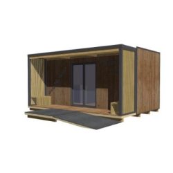 Studio de jardin - Kit&A 13,5 m² en bois - panneaux manuportables et double vitrage
