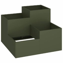 Helloshop26 - Cache-pot de jardin rectangulaire moderne 80 x 80 x 60 cm finition mate en acier vert olive 02_0052070 - vert métal 3000237231496