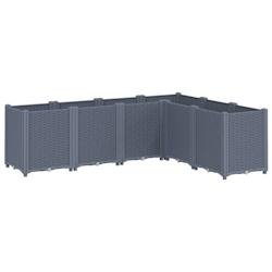 Helloshop26 - Jardinière bac lit surélevé plantes fleurs terrasse jardin 160 x 120 x 53 cm PP gris 02_0037456 - gris 3000217659883