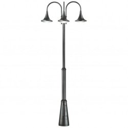 Lampadaire de parc Pana - 3 lanternes - IP65 - 3600 lumens - 4000K - anthracite - hauteur 3670 mm