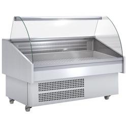 EURAST - Vitrine d’exposition réfrigérée pour poisson. Socle avec roulettes - 1035x915x1235 mm - 820 W 230/1V - 24F64159 - gris inox 24F64159